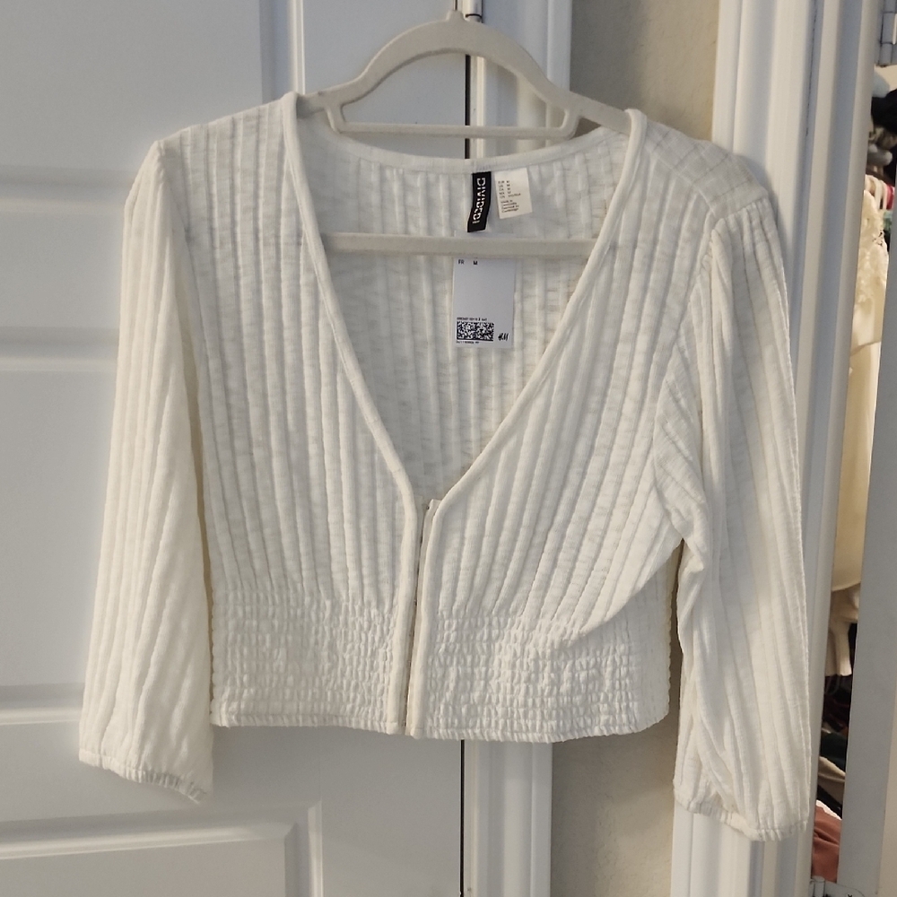 H&M White Cropped Top